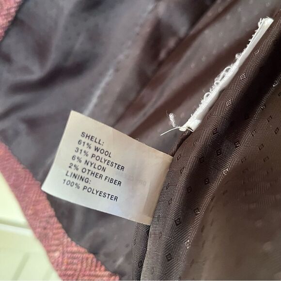 GAP Rust colored Herringbone Tweed Wool Blend Cropped Pea Coat 6 Small - Picture 10 of 10